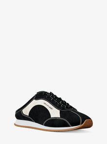 Michael Kors Avi Suede Slip-On Sneaker-BLACK