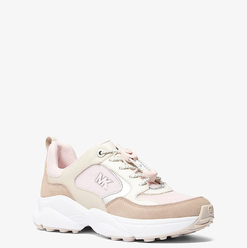 Michael Kors Jett Mixed-Media Trainer-POWDER BLUSH