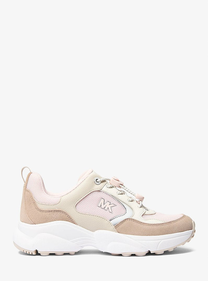 Michael Kors Jett Mixed-Media Trainer-POWDER BLUSH