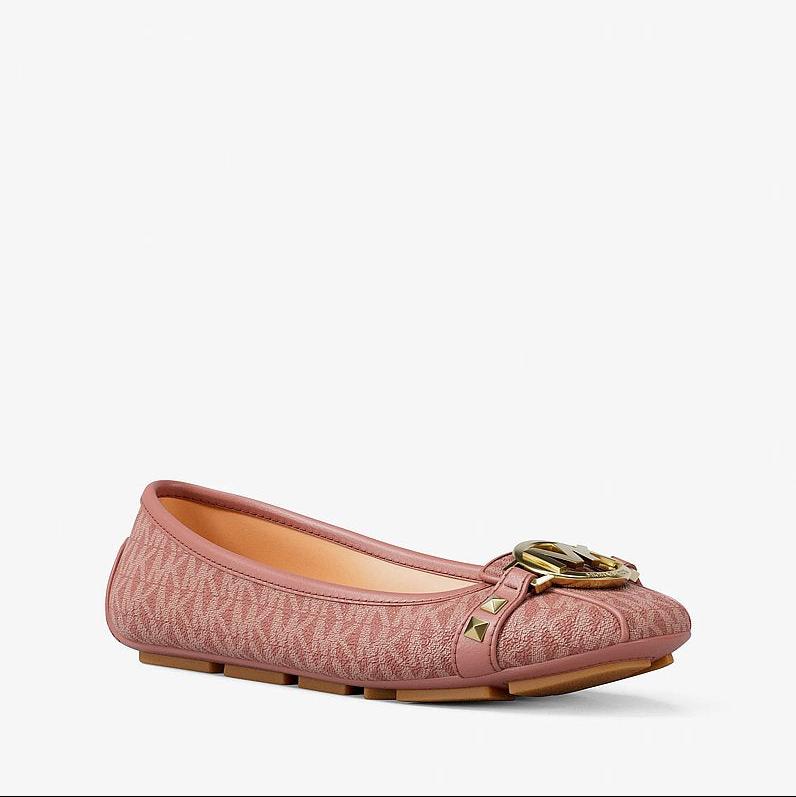 Michael Kors Fulton Studded Logo Moccasin-SUNSET ROSE