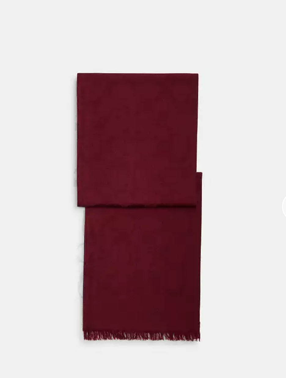 Coach Signature Wrap Şal- Burgundy