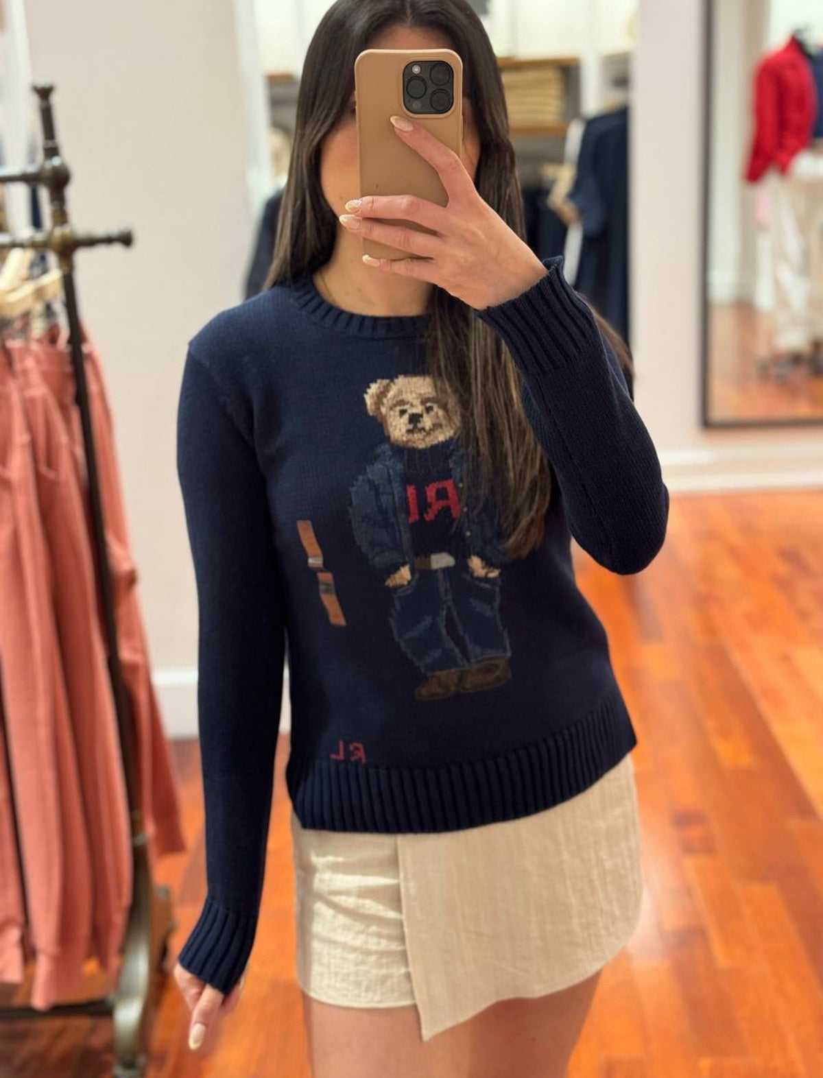 Ralph Lauren Women Bear Sweater Navy