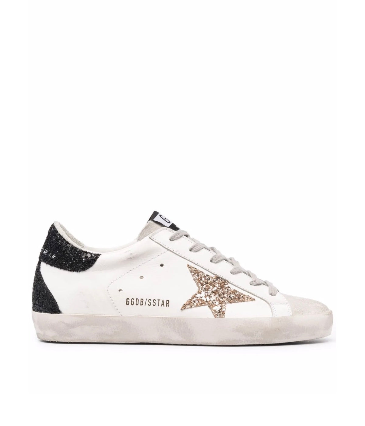 Golden Goose Super-Star with Gold and Black Glitter