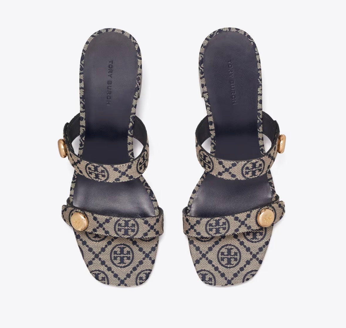 TORY BURCH ROMY CITY SANDAL  -  t mono perfect navy