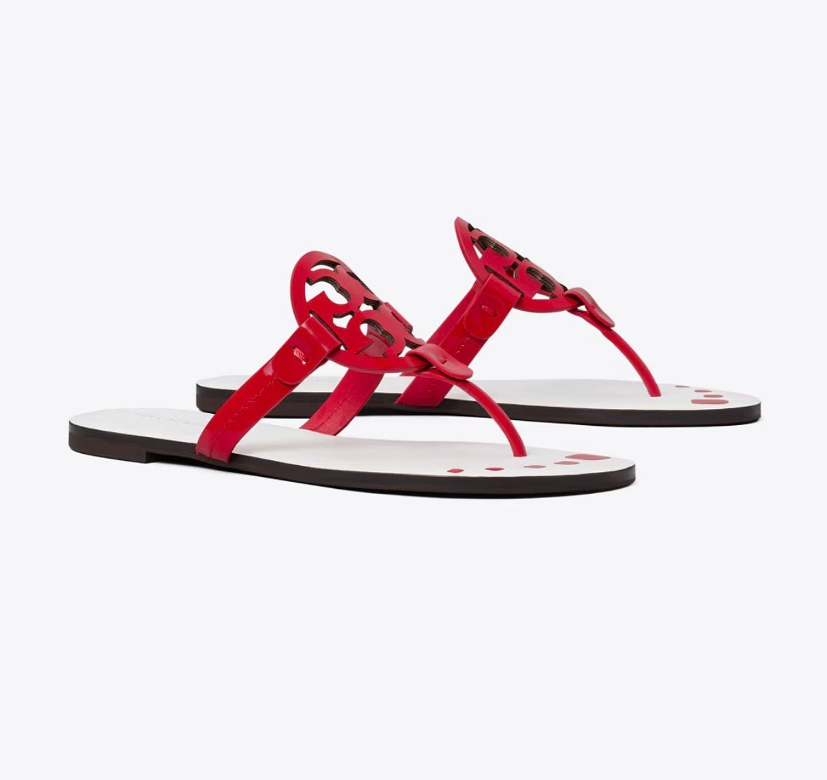 TORY BURCH MILLER NAIL POLISH SANDAL  - blaze red