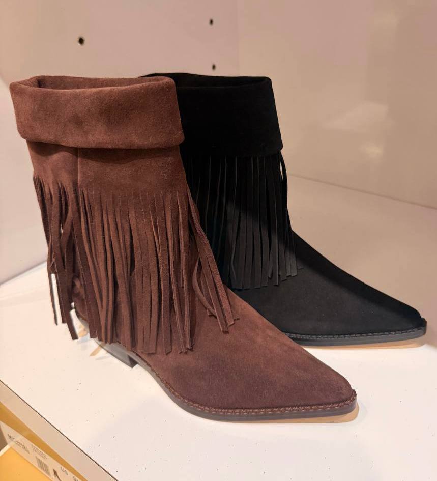 Michael Kors Nash Fringed Suede Boot-BLACK
