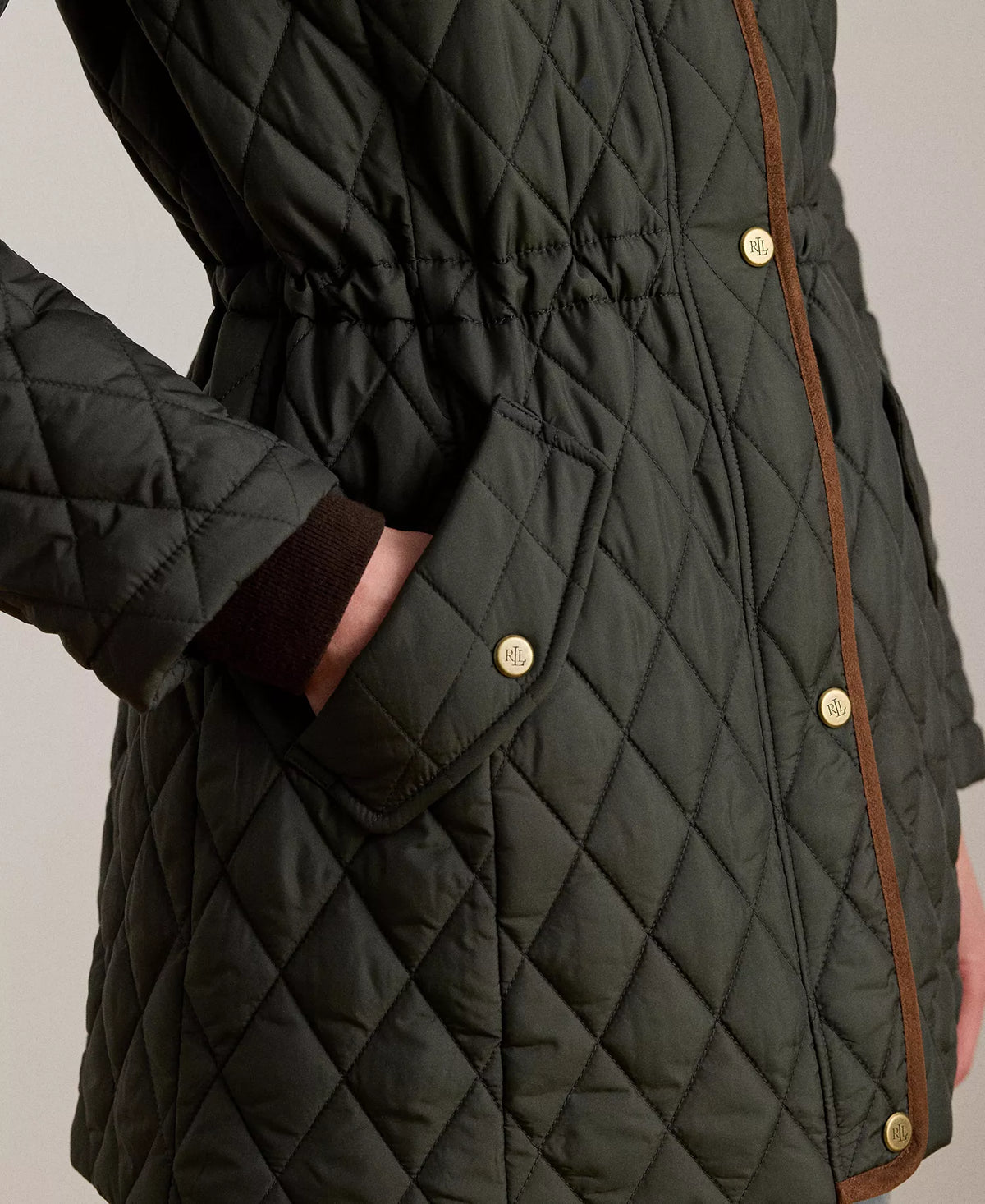 Ralph Lauren Women's Hooded Anorak Quilted Coat- Litchfield Loden