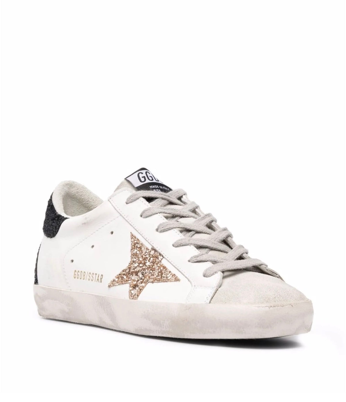 Golden Goose Super-Star with Gold and Black Glitter