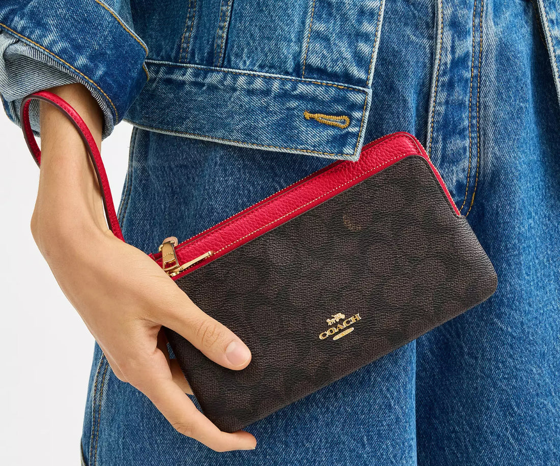 Coach Double Zip Wallet Deri Cüzdan Çanta