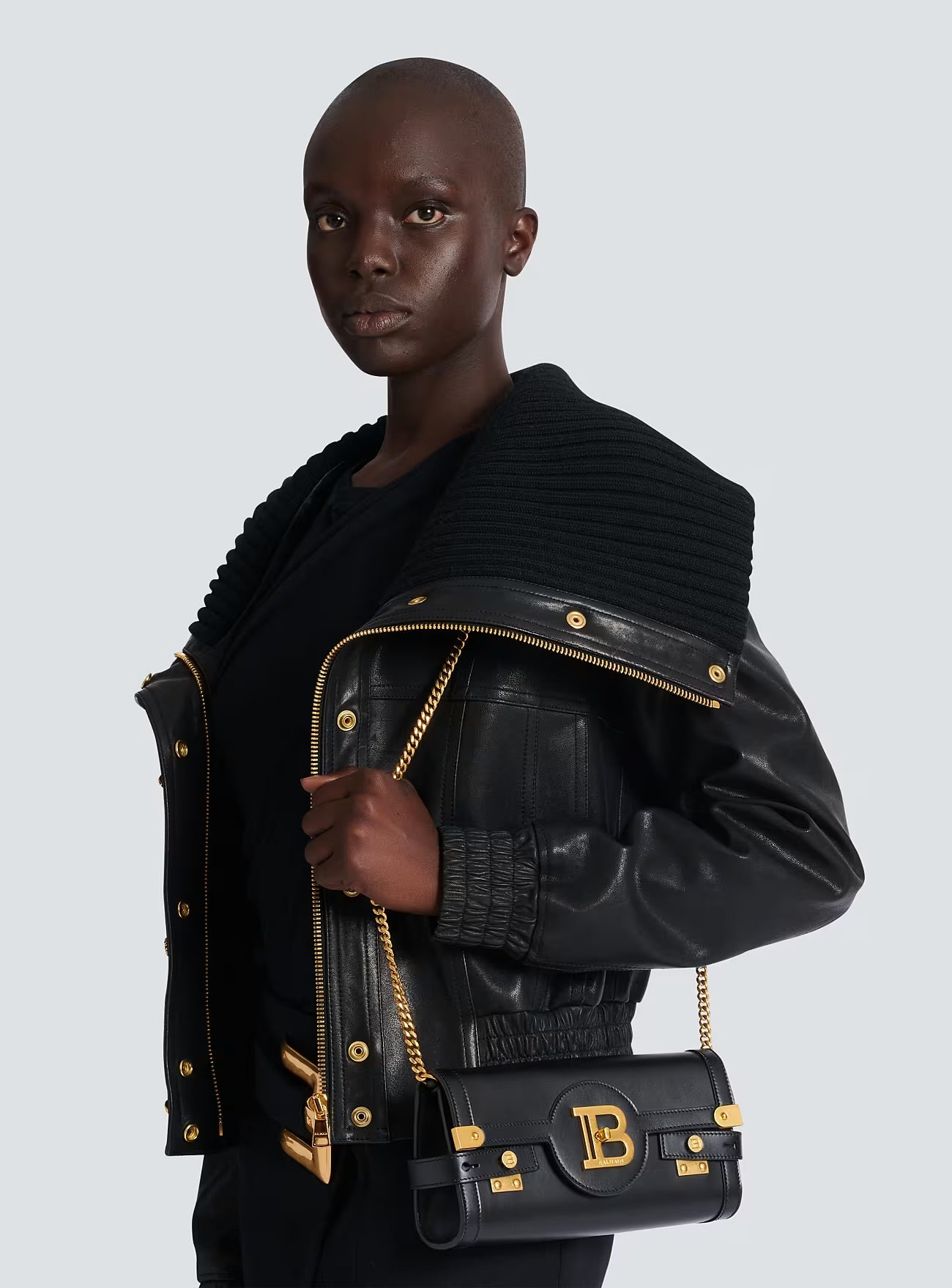 Balmain B-Buzz Pouch 23-Calfskin - Black