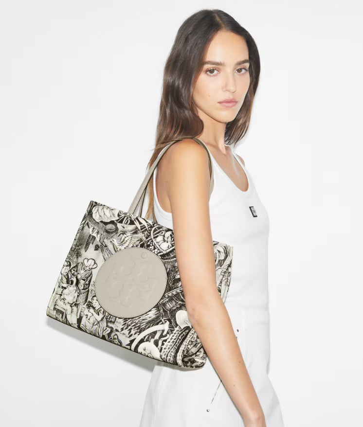 TORY BURCH SMALL ELLA PRINTED TOTE - ALIEN PRINT