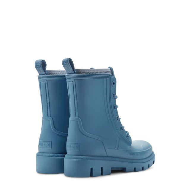 Hunter Women's Diana Waterproof Lace-Up Rain Boots - Medium Blue