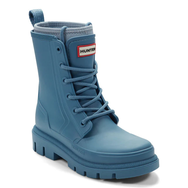 Hunter Women's Diana Waterproof Lace-Up Rain Boots - Medium Blue