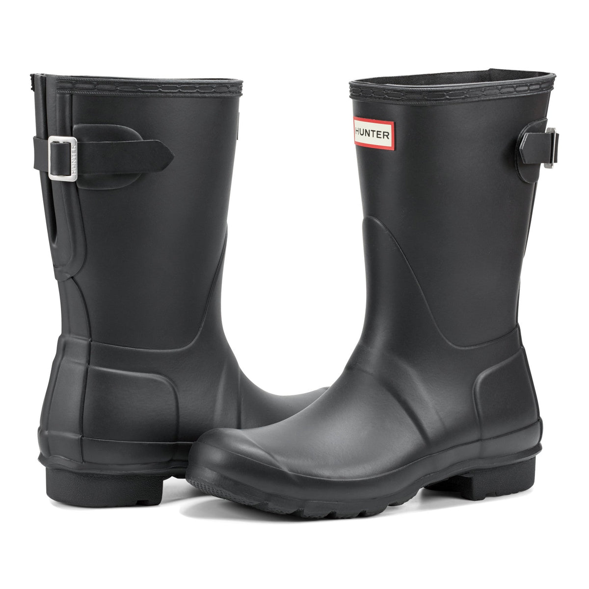 Hunter Women's Original Back Adjustable Short Rain Boots - Black