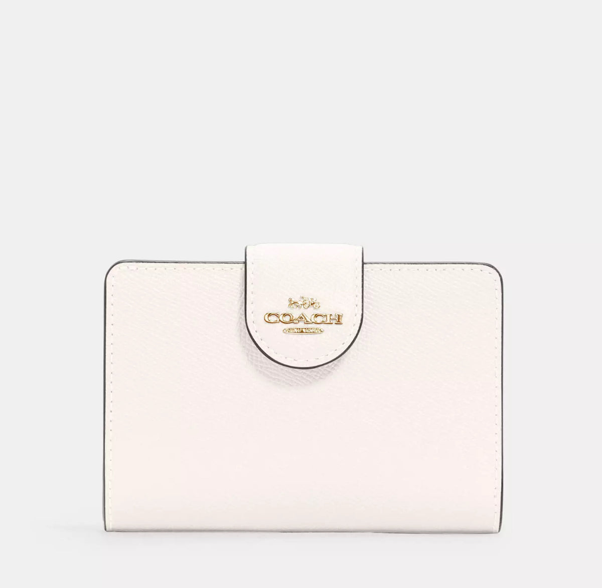 Coach Medium Corner Zip Wallet - Gold/Chalk - HEMEN TESLİMDE