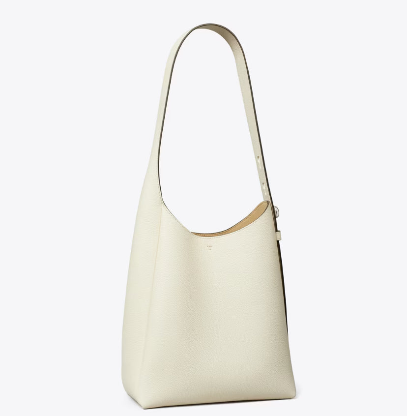 TORY BURCH SMALL ROMY HOBO BAG -LIGHT CREAM