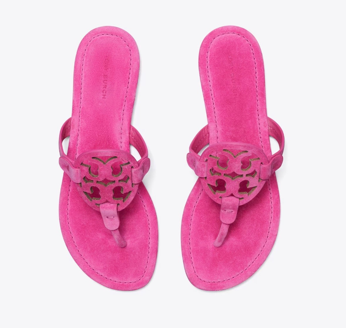 TORY BURCH MILLER SUEDE SANDAL  -  magenta