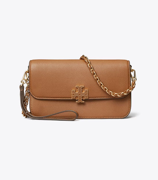 Tory Burch Britten Chain Wallet With Wristlet - Forest Brown
