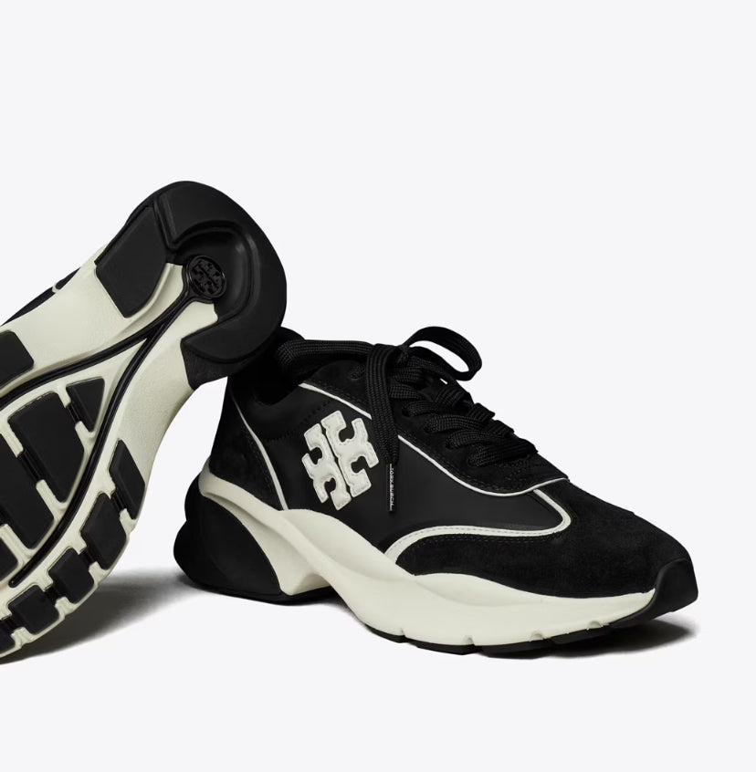 TORY BURCH GOOD LUCK TRAINER PERFECT - BLACK/NEW IVORY