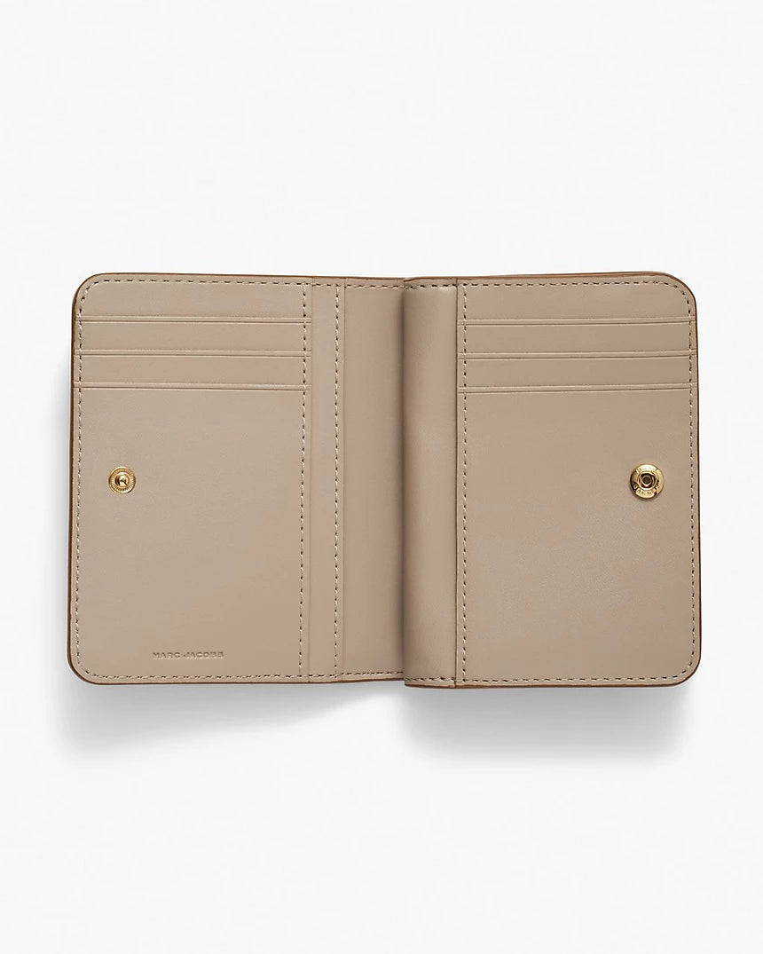 Marc Jacobs The Covered J Marc Mini Compact Wallet Camel Deri Cüzdan