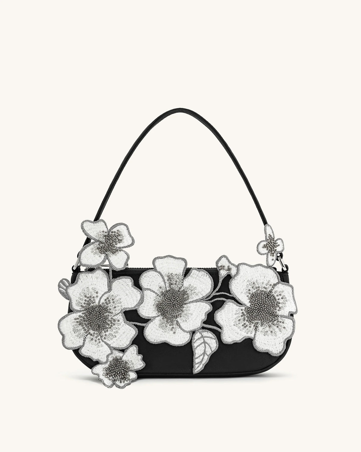 JW PEI Leona Bead Embellished Shoulder Bag - Black