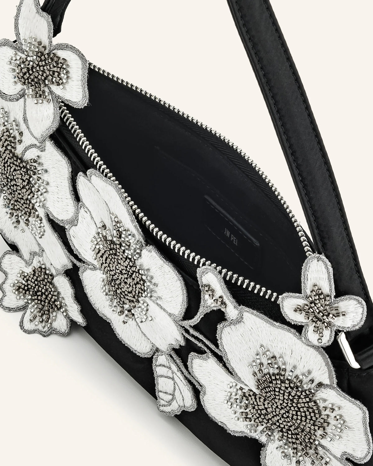 JW PEI Leona Bead Embellished Shoulder Bag - Black