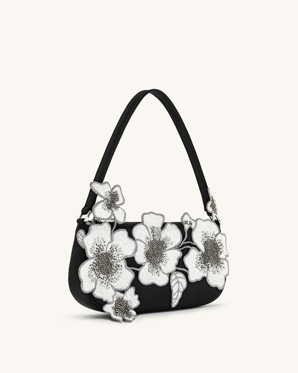 JW PEI Leona Bead Embellished Shoulder Bag - Black