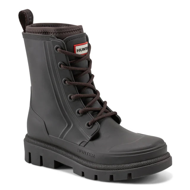 Hunter Women's Diana Waterproof Lace-Up Rain Boots -   Dark Brown