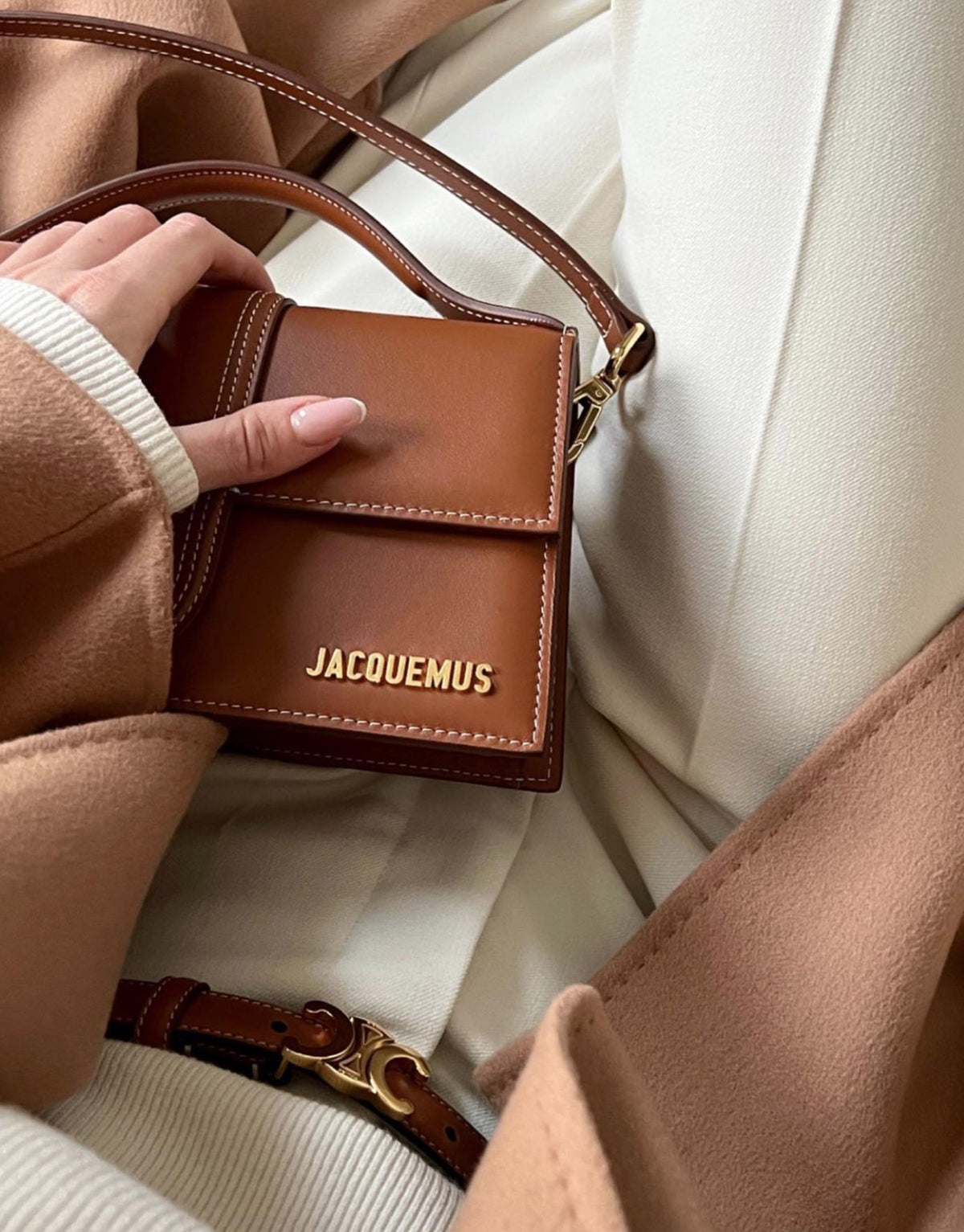 Jacquemus Light Brown Large Bambino Bag