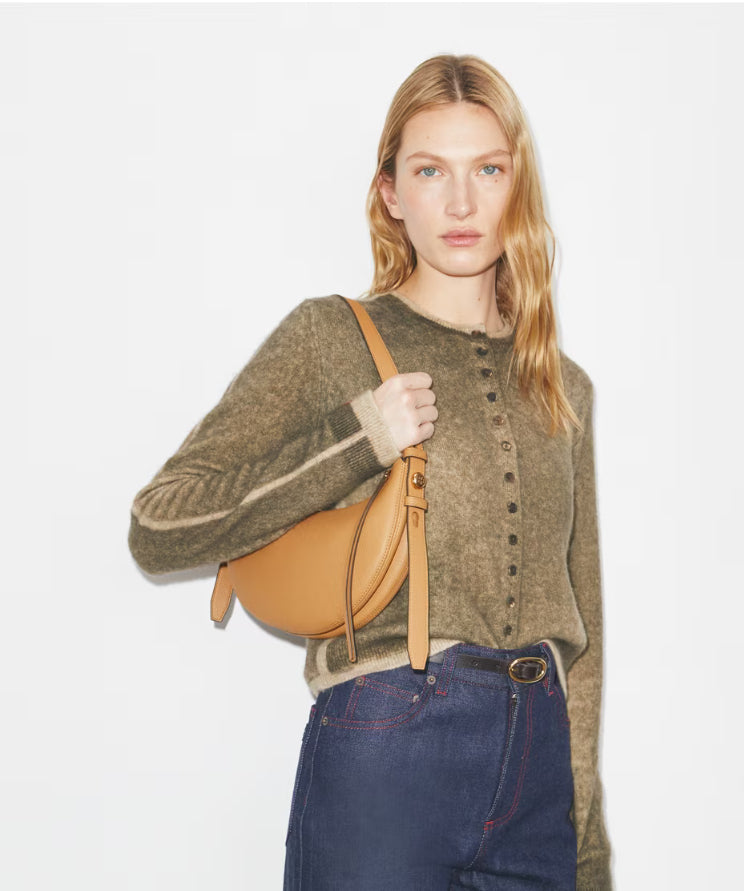 TORY BURCH ROMY HALF MOON BAG - TIRAMISU