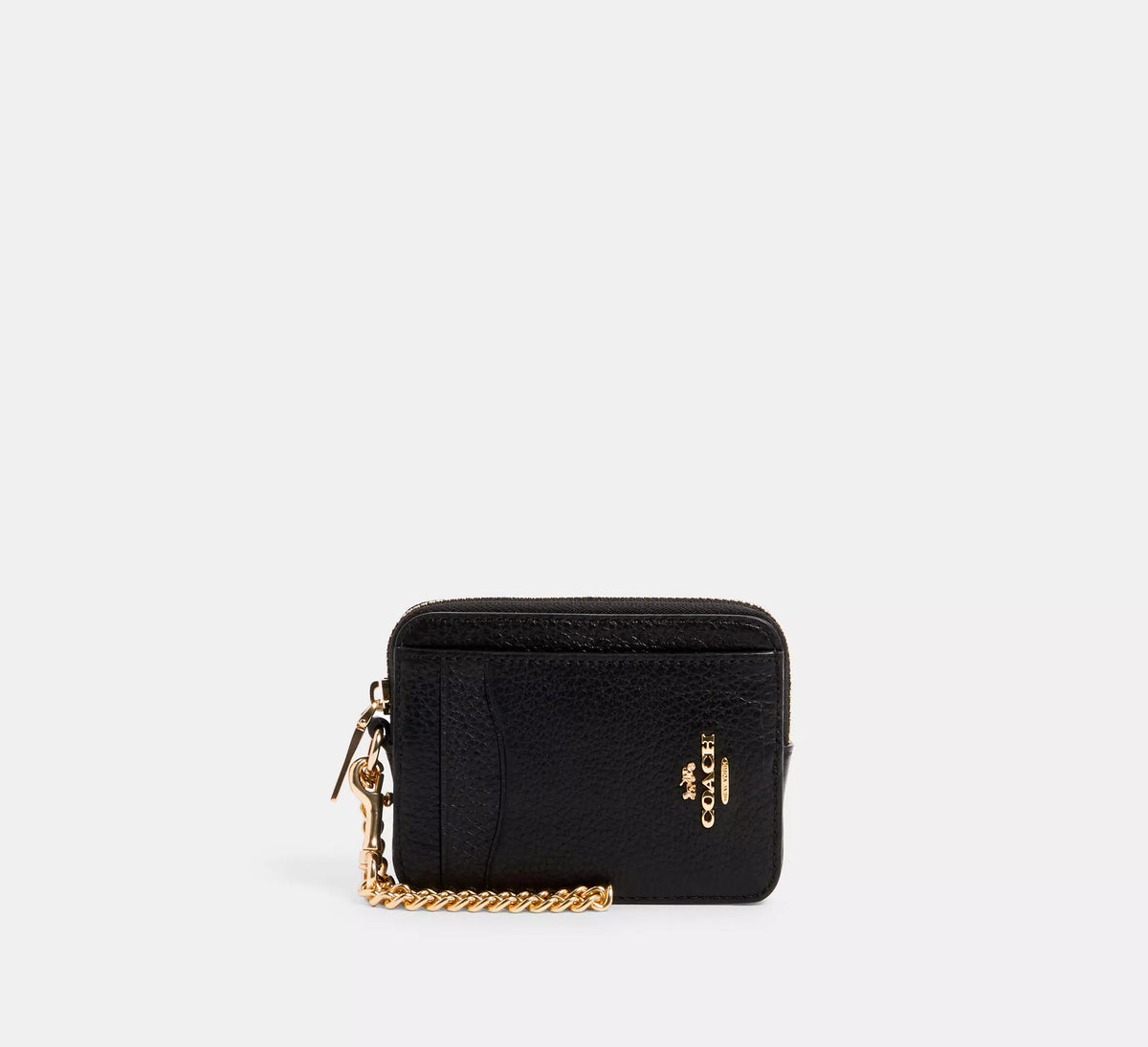Coach Zip Card Case  - Gold/Black