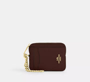 Coach Zip Card Case  - Gold/Maple