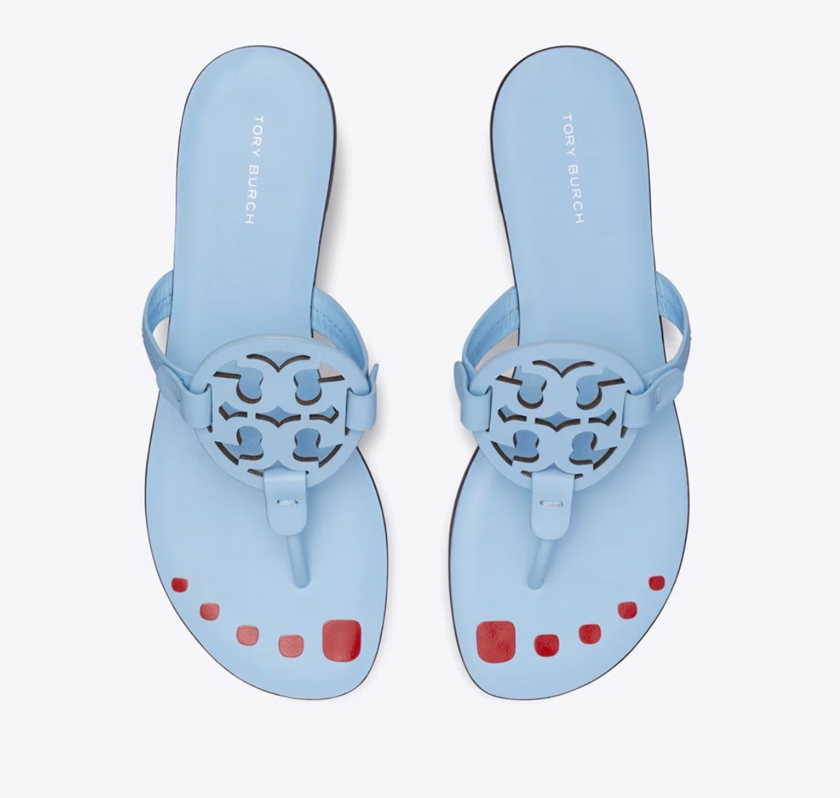 TORY BURCH MILLER NAIL POLISH SANDAL  - pale blue