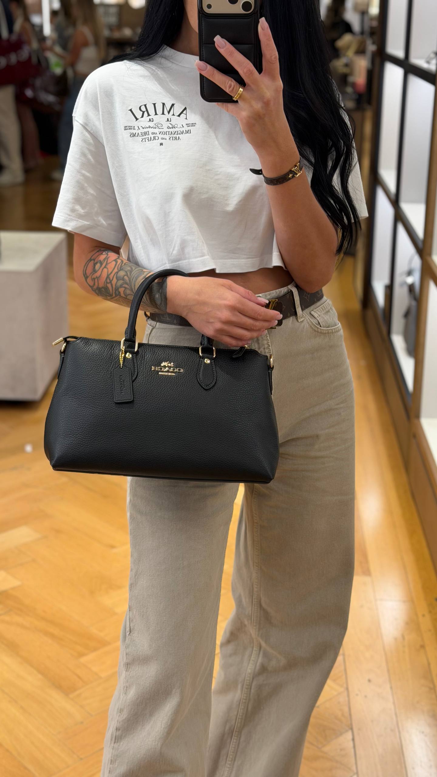 Coach Georgia Satchel Bag - Gold/Black- Hemen TESLIM – Kanadadan