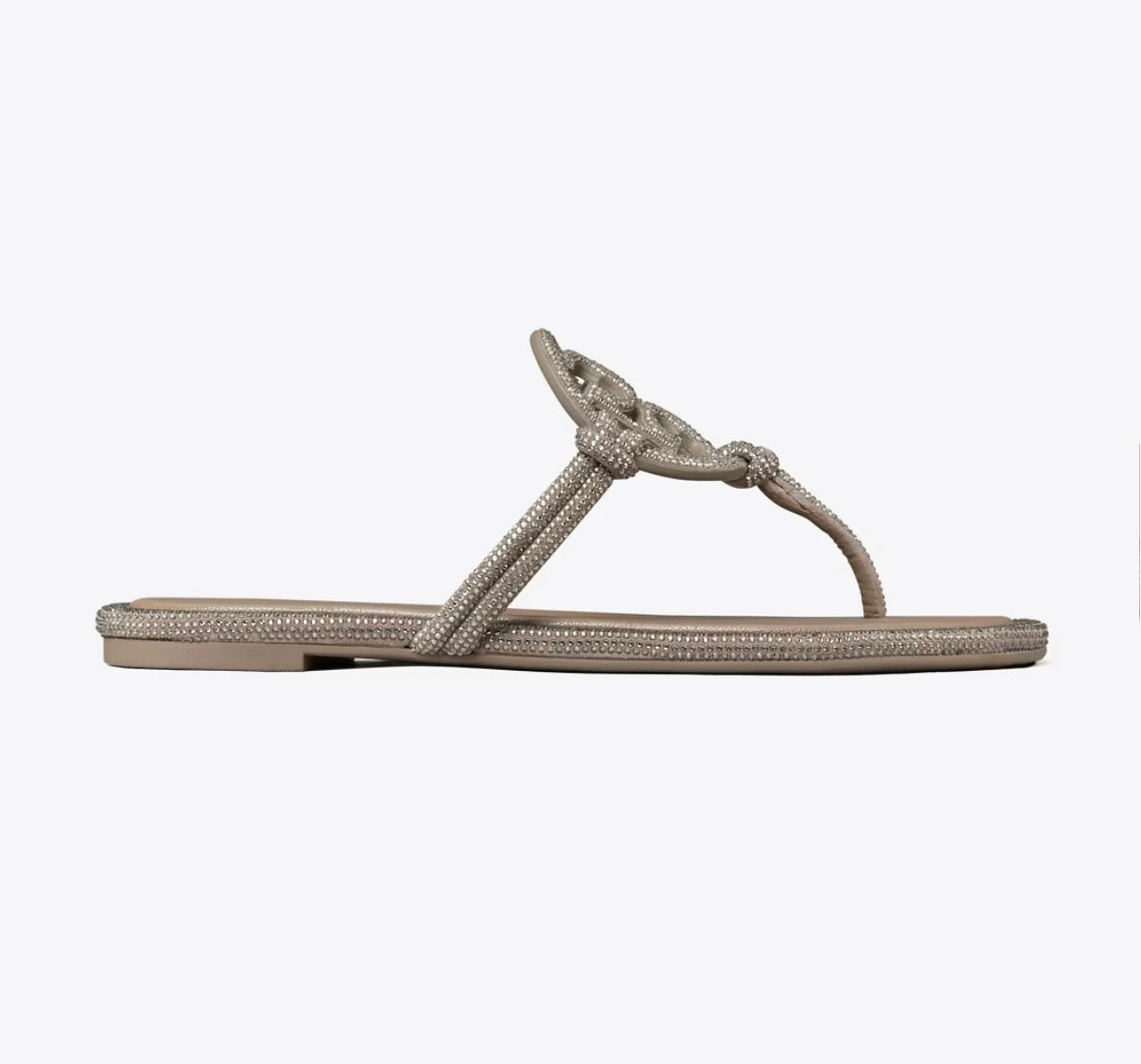 TORY BURCH MILLER PAVÉ KNOTTED SANDAL  - dark clay
