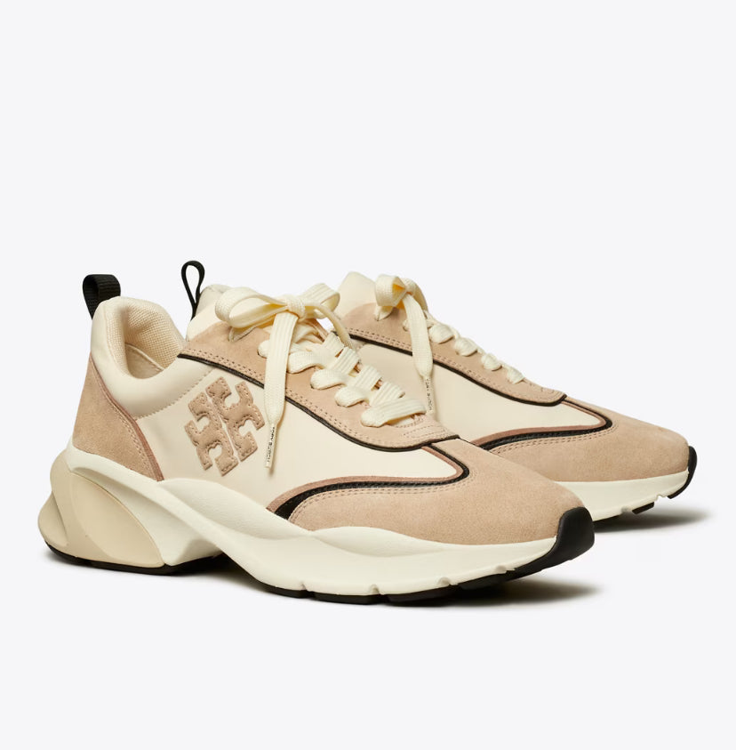 TORY BURCH GOOD LUCK TRAINER - FRENCH PEARL/LINO