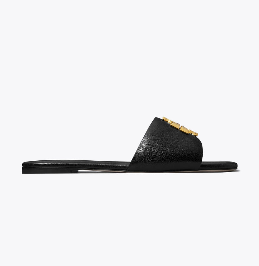 TORY BURCH ELEANOR SLIDE LIGHT - perfect black / gold