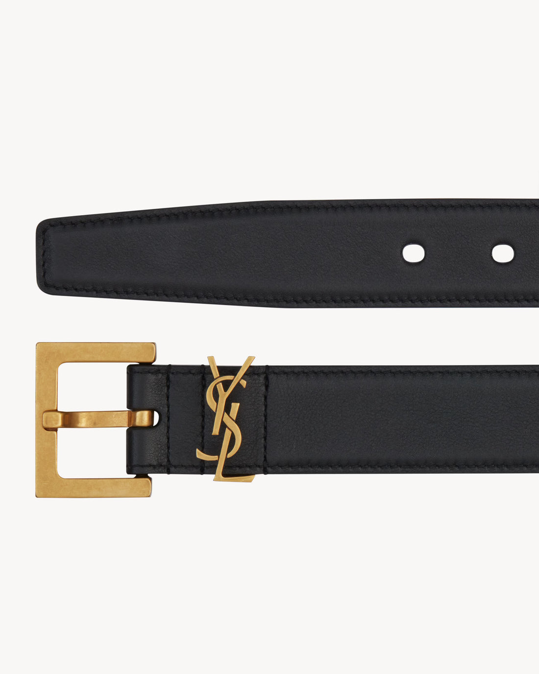 YSL CASSANDRE BELT WITH SQUARE BUCKLE IN SMOOTH LEATHER 3 cm