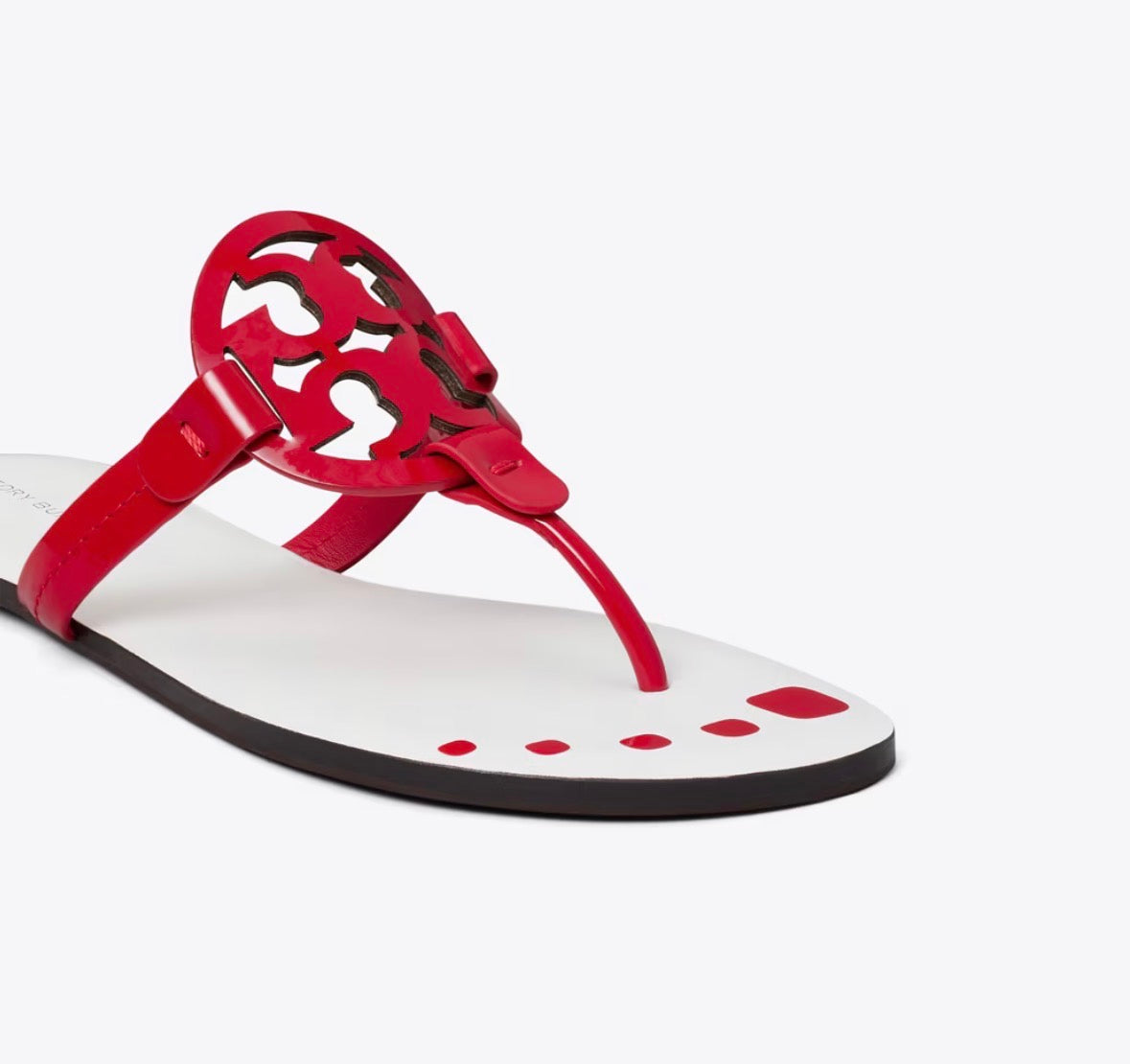 TORY BURCH MILLER NAIL POLISH SANDAL  - blaze red