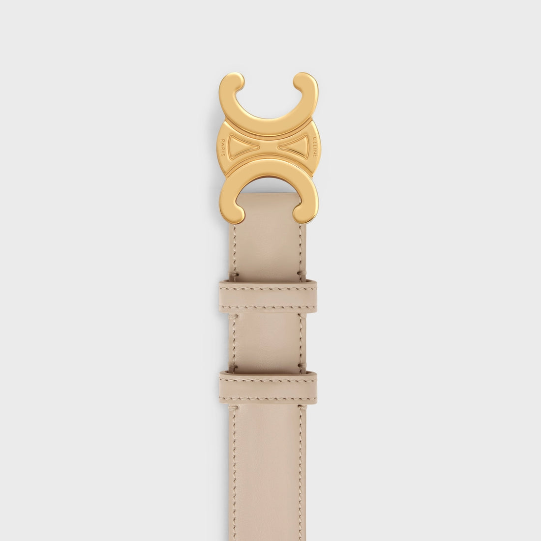 CELINE MEDIUM TRIOMPHE BELT IN TAURILLON LEATHER CAPPUCCINO