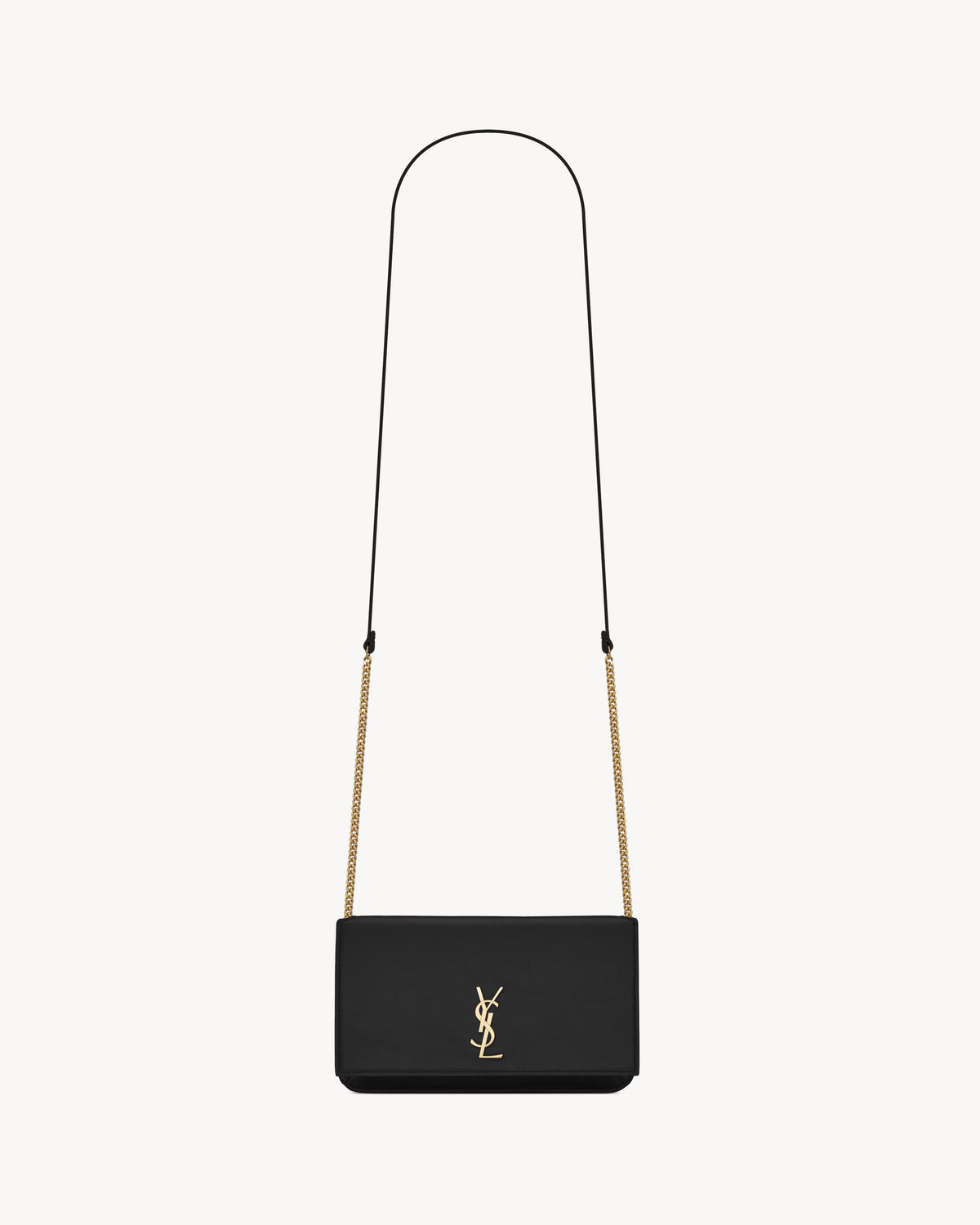 YSL CASSANDRE PHONE HOLDER IN SMOOTH LEATHER