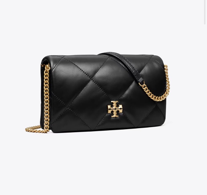TORY BURCH KIRA DIAMOND QUILT CROSSBODY BAG   -  black