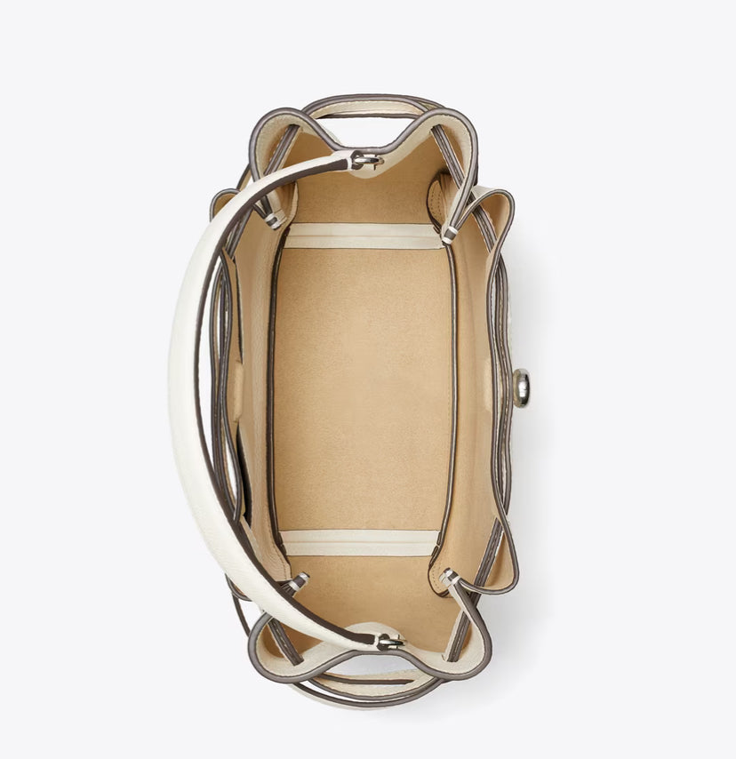 TORY BURCH ROMY BUCKET BAG - LIGHT CREAM