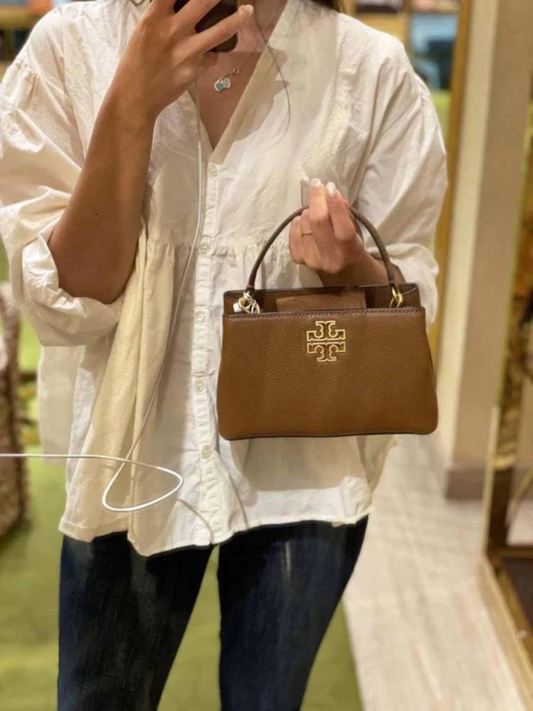 Tory Burch Britten Micro Satchel Taba Kadın Deri Çanta