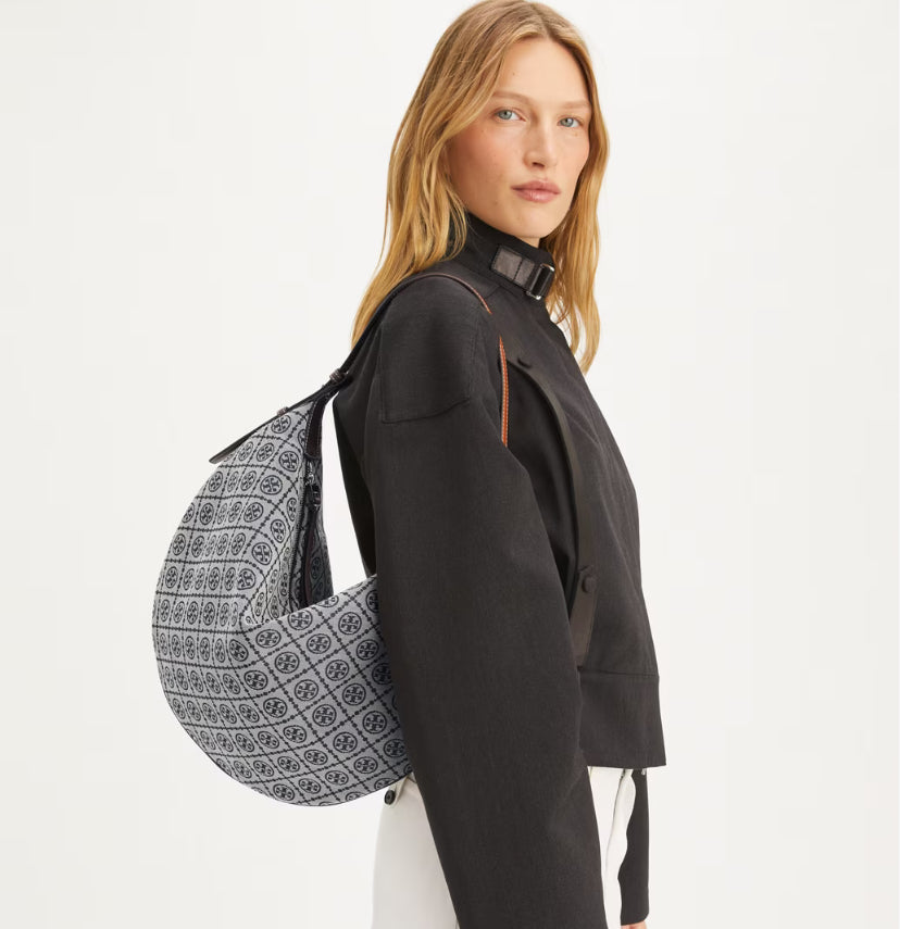 TORY BURCH T MONOGRAM BALLOON BAG -  TORY NAVY