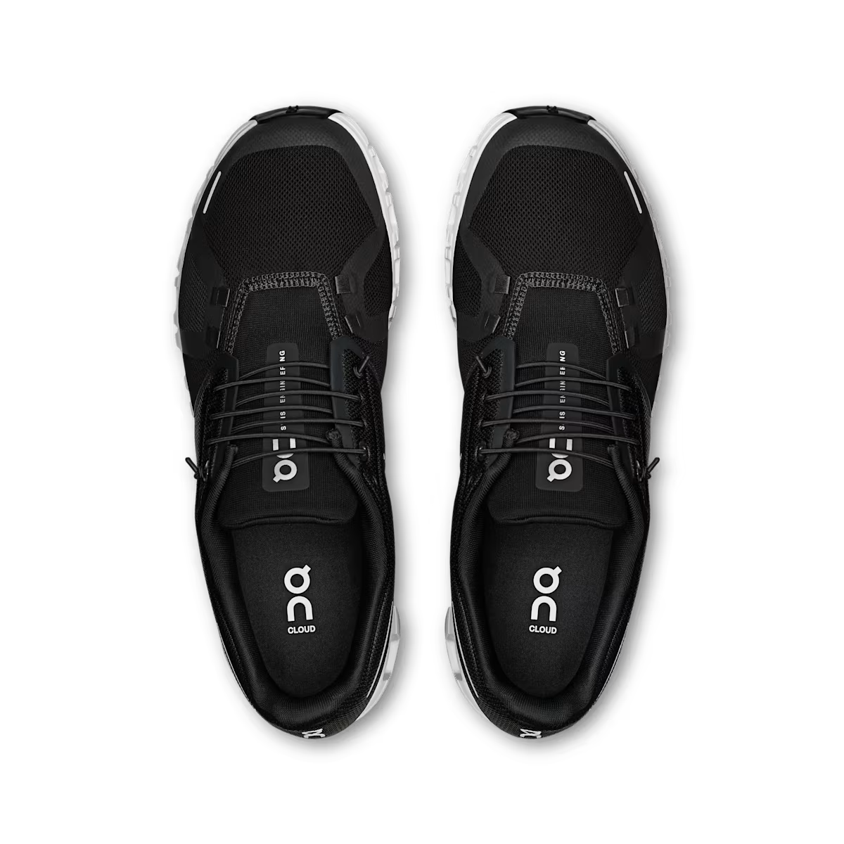 On Cloud Men Cloud 6 Wide  -  Black | White