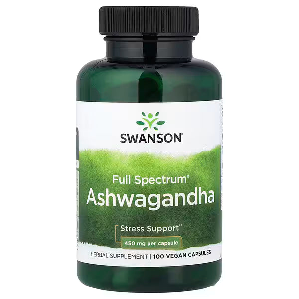 Swanson Vitamins, Full Spectrum® Ashwagandha, 450 mg, 100 Vegan Capsules