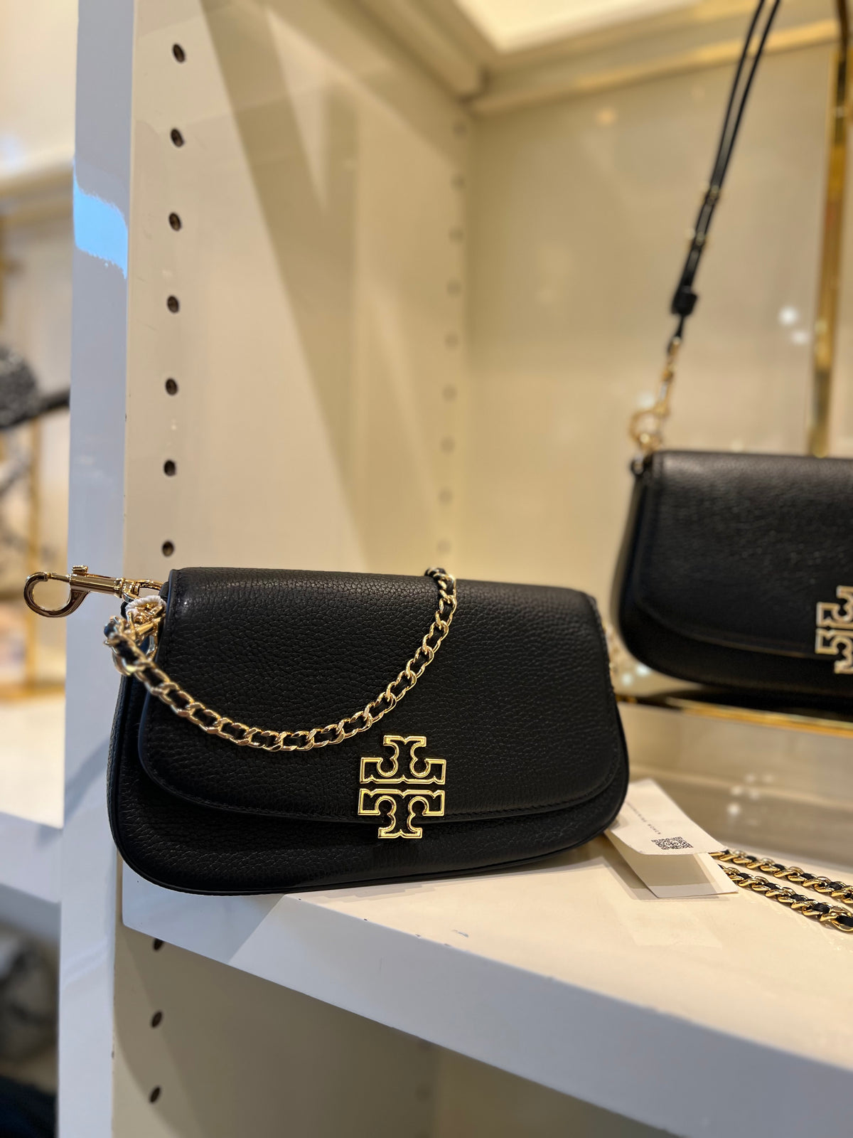 Tory Burch Britten Convertible Crossbody Black Kadın Deri Çanta - Hemen Teslimde