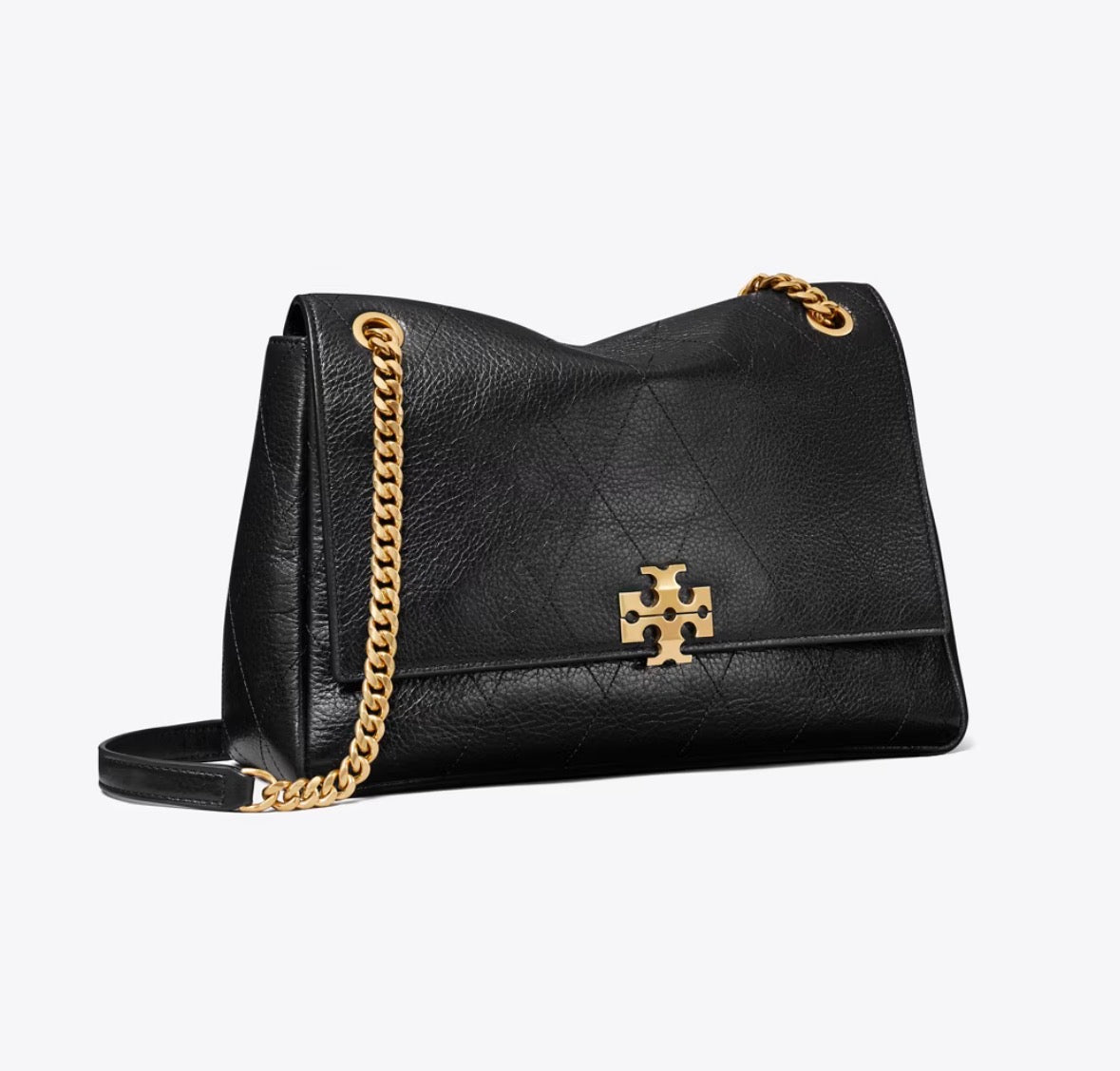 TORY BURCH CHARLIE QUILTED SHOULDER BAG - black