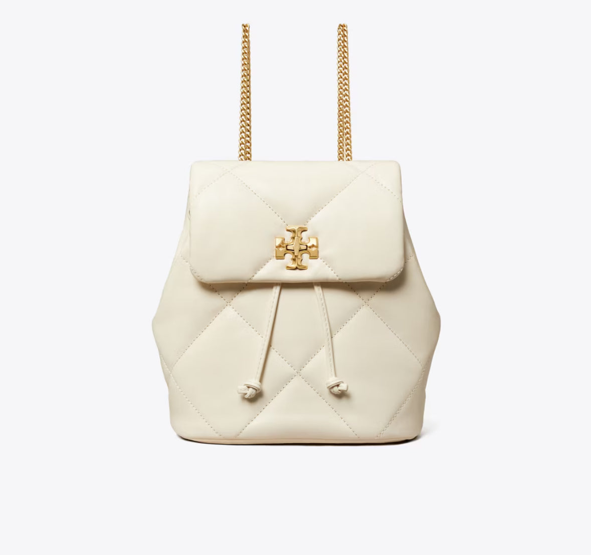 TORY BURCH MINI KIRA DIAMOND QUILT BACKPACK-Color Warm White